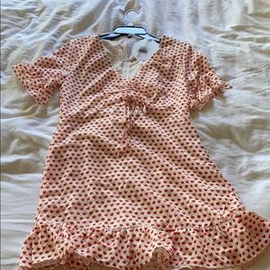 Adorable red and white heart dress